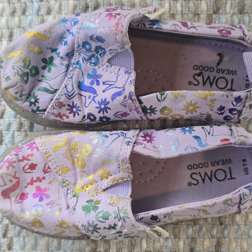 TOMS Kids' Floral Multicolor Slip-On Shoes